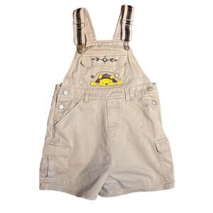 Vintage Winnie the Pooh embroidered beige cargo  shortalls